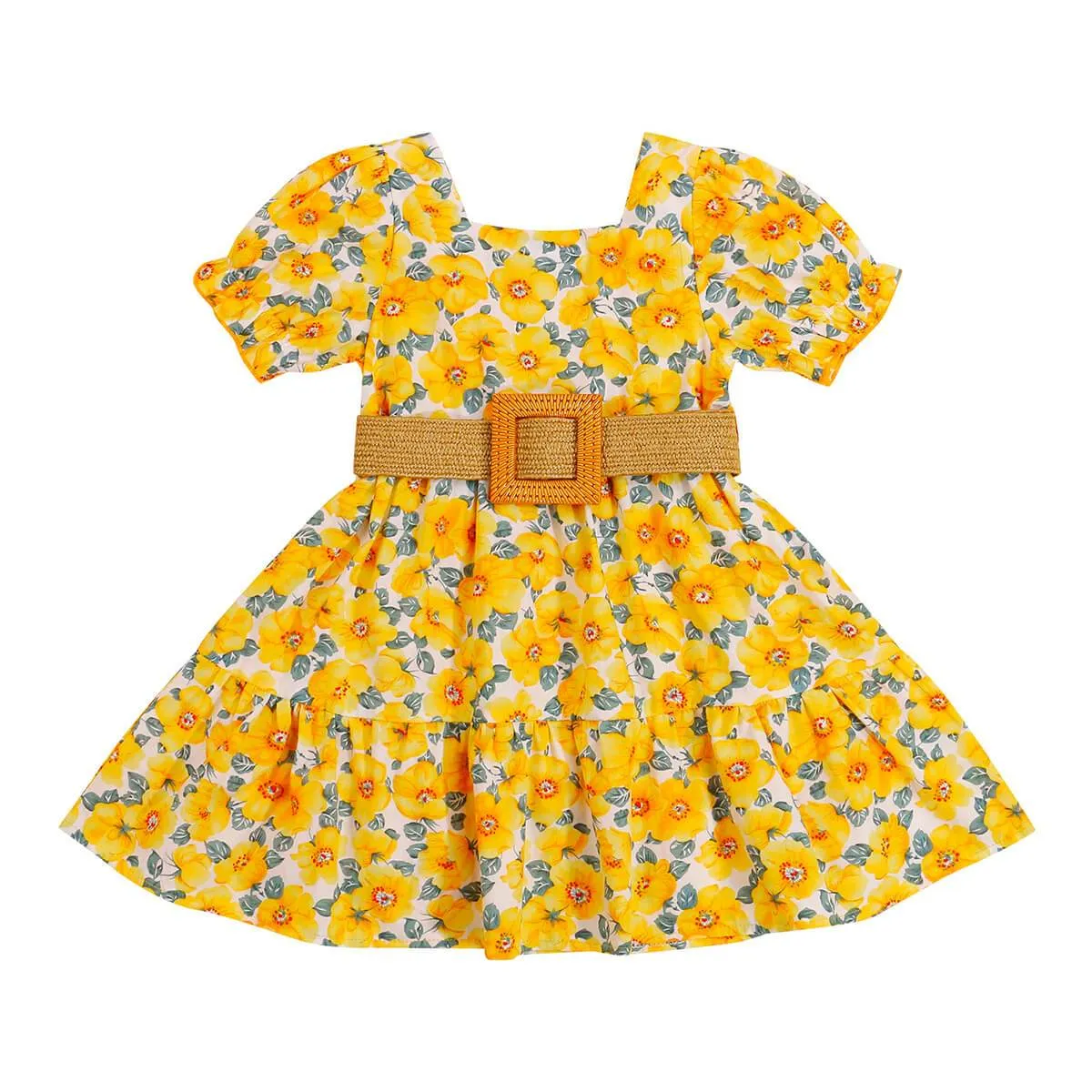 Yellow Floral Toddler Dress