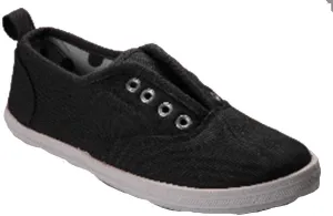 youth 11-3 black canvas slip ons Case of 18